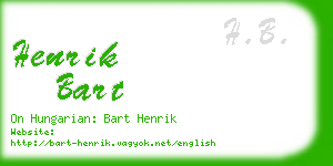 henrik bart business card